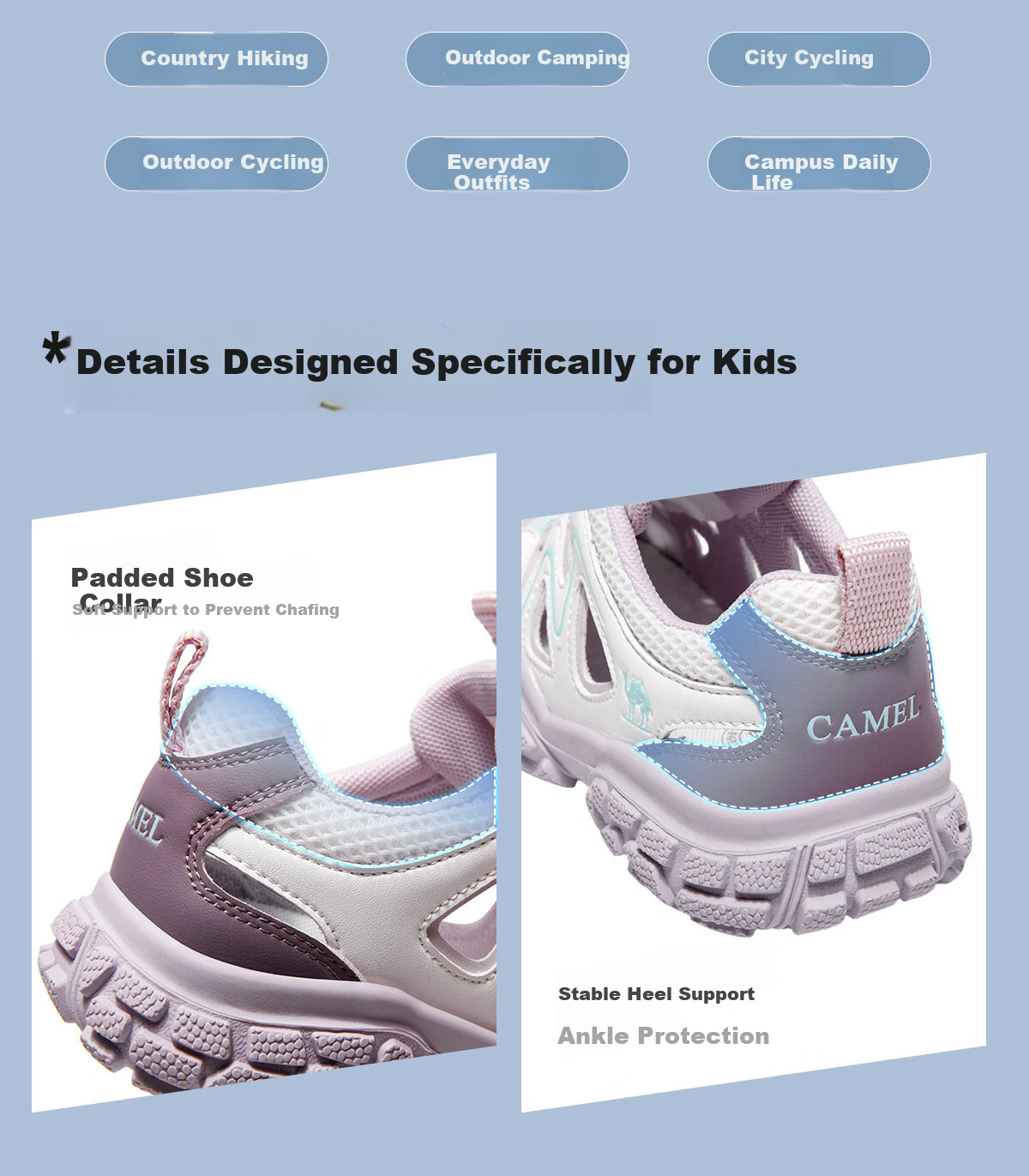 Camel Kids Hiking Shoes Spring Summer Creek Shoes Cute Outdoor Non-slip Toe Protection Sandals for Older Children and Parent-Child Models 21