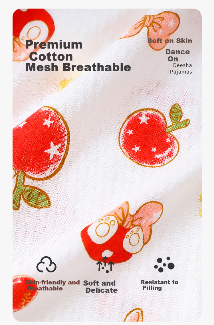 DEESHA Kids Children's Summer Short Sleeve Nightgown Girls Sleepwear Homewear Parent-Child Sweet Orange Baby 110 3