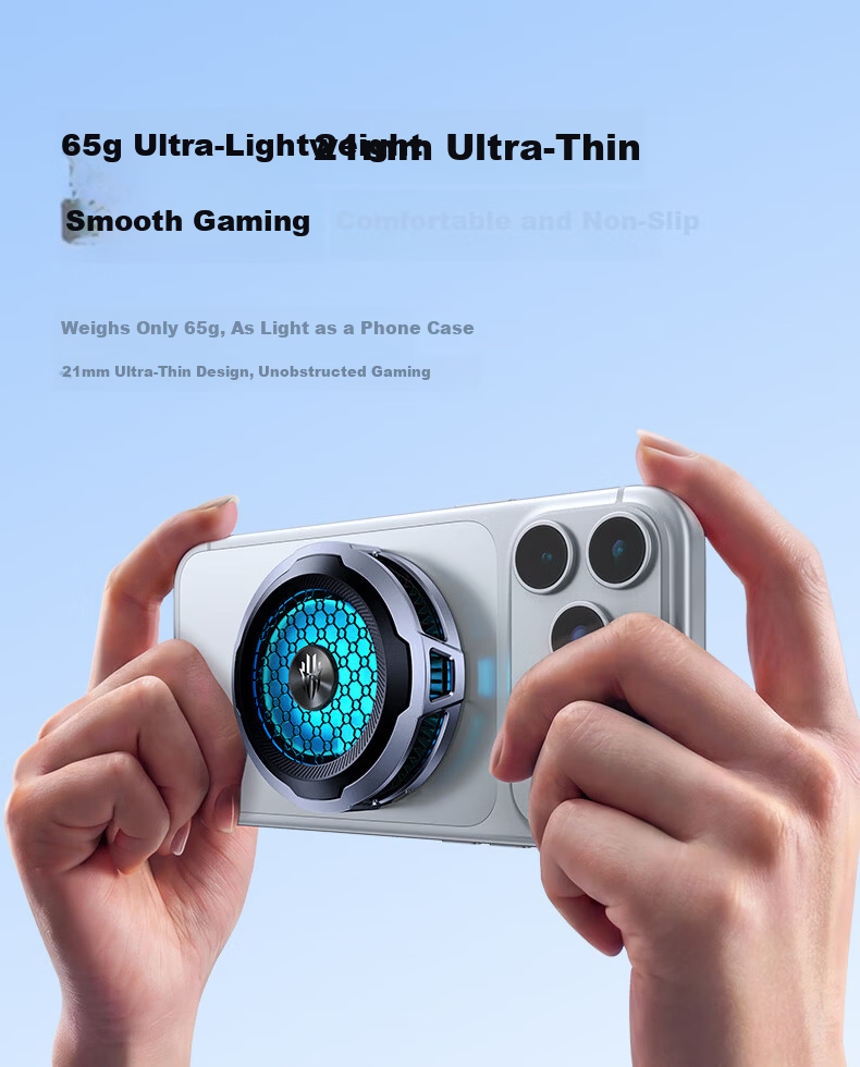Nubiyahongmo Magnetic Cooling Fan 6AIr Phone Cooling Back Clip Gaming Semiconductor Cooling Device Suitable for Black Shark 4, OnePlus, Apple 17 Pro Max, Xiaomi IPad Tablet, IQOO, Huawei 3