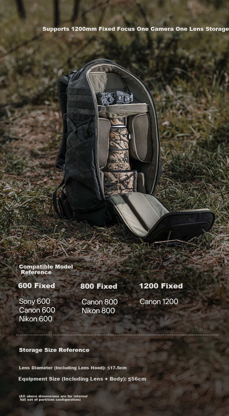 PGYTECH Super Telephoto Camera Bag Dandelion OneProST Professional Birdwatching DSLR Camera Backpack 8