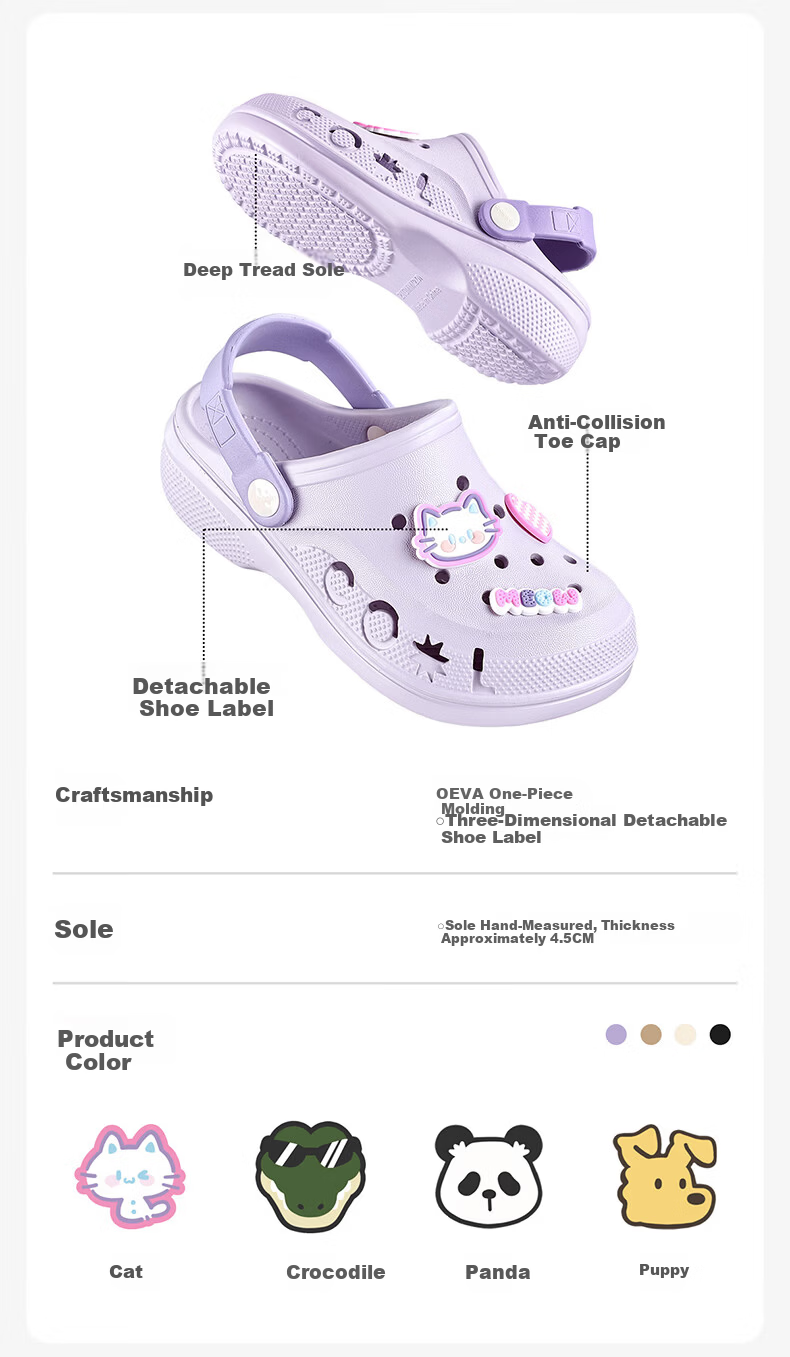 Balabala Kids Summer Clog Sandals Girls Outdoor Cartoon Bath Slippers Boys Home Large Kids Beach Shoes 2