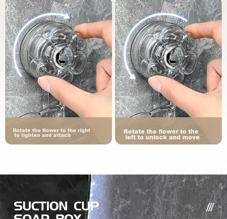 Bydoll Suction Cup Soap Dish Wall-Mounted Single-Layer Draining No-Drill High-End Home Bathroom Balcony Soap Holder Organizer 5