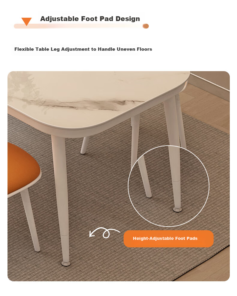 Fanshe Home Dining Table Marble Pattern Simple Small Apartment Rectangular Tempered Glass Dining Table for 4-6 People 14