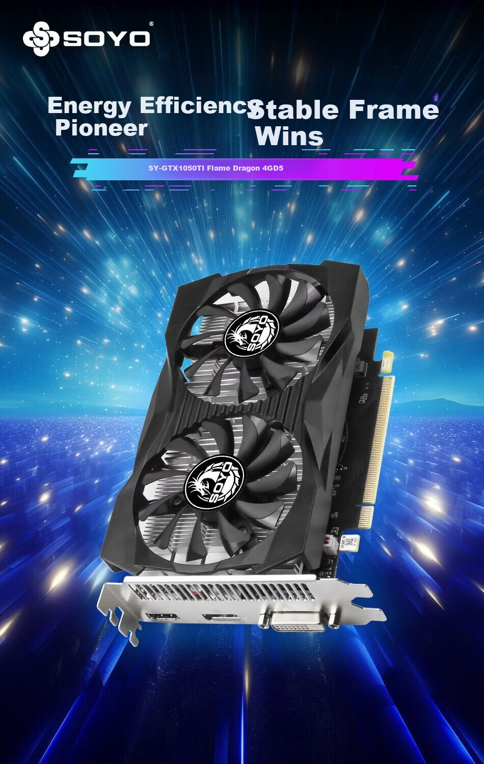 Meijie SY-GTX1050Ti Yanlong 4GB GDDR5 Dedicated Graphics Card Gaming PUBG HD Video Upgraded Office Live Streaming Editing Design Low Power Independent GPU 2