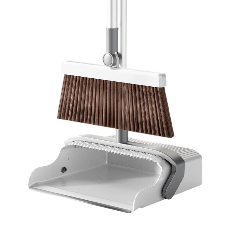Wuyuehua Broom And Dustpan Set with Magnetic Attachment, Household Double-Comb Broom for Sweeping Floors, Foldable Hair Cleaning Tool