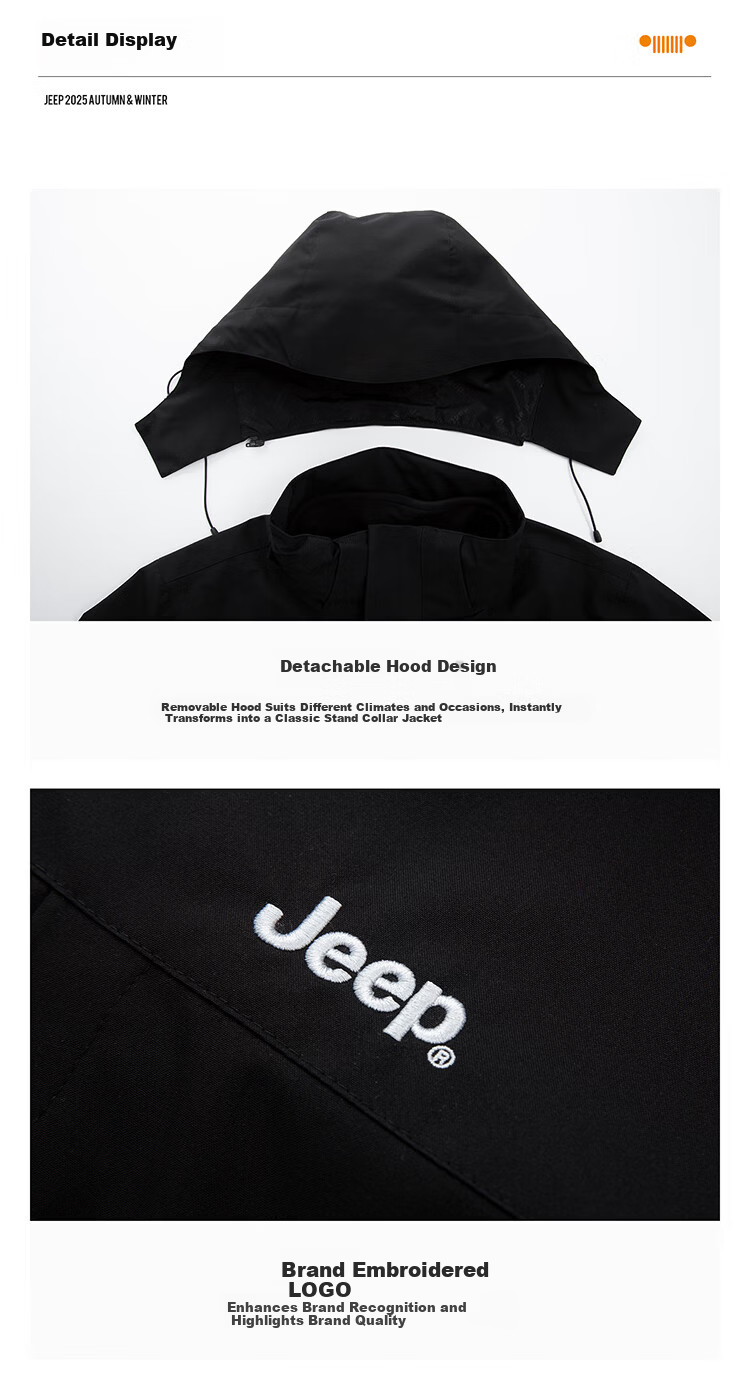 JEEP Unisex 3-in-1 Outdoor Fleece Lined Jacket Maple Leaf Yellow 4XL 16