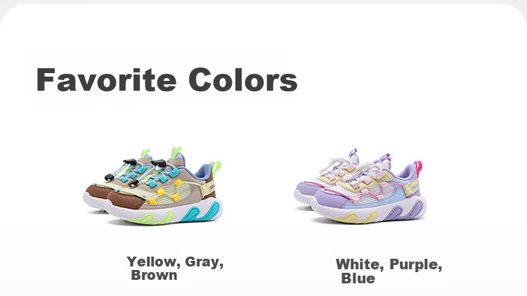 B.Duck Kids Yellow Duck Children's Sports Shoes Outdoor Lightweight Shock Absorption Breathable Running Shoes for Boys and Girls 6807 Yellow Gray Brown Size 34 2