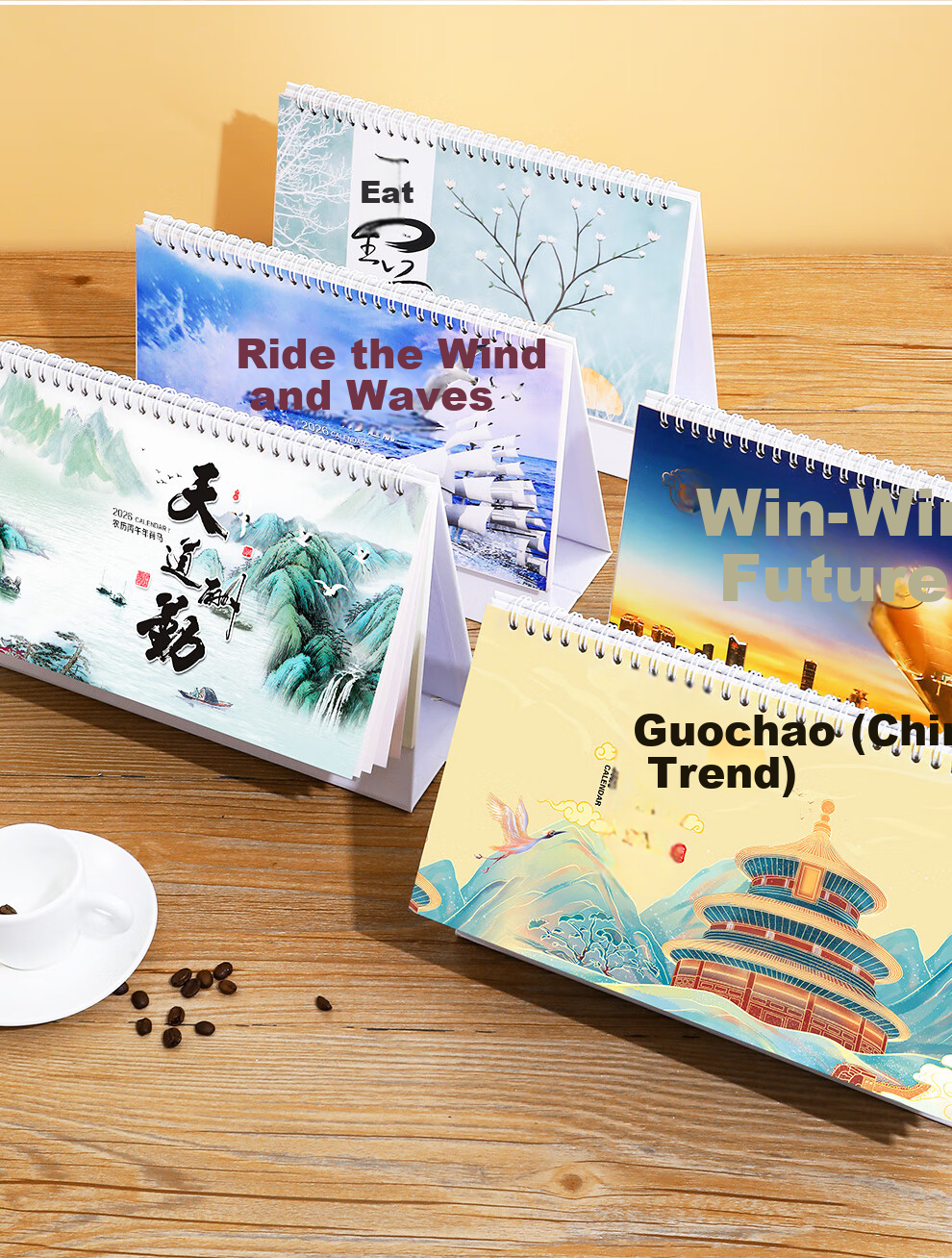 Langjie 2026 Desk Calendar Horse Year Large Grid Writing Planner Office Desktop Calendar Customizable 11