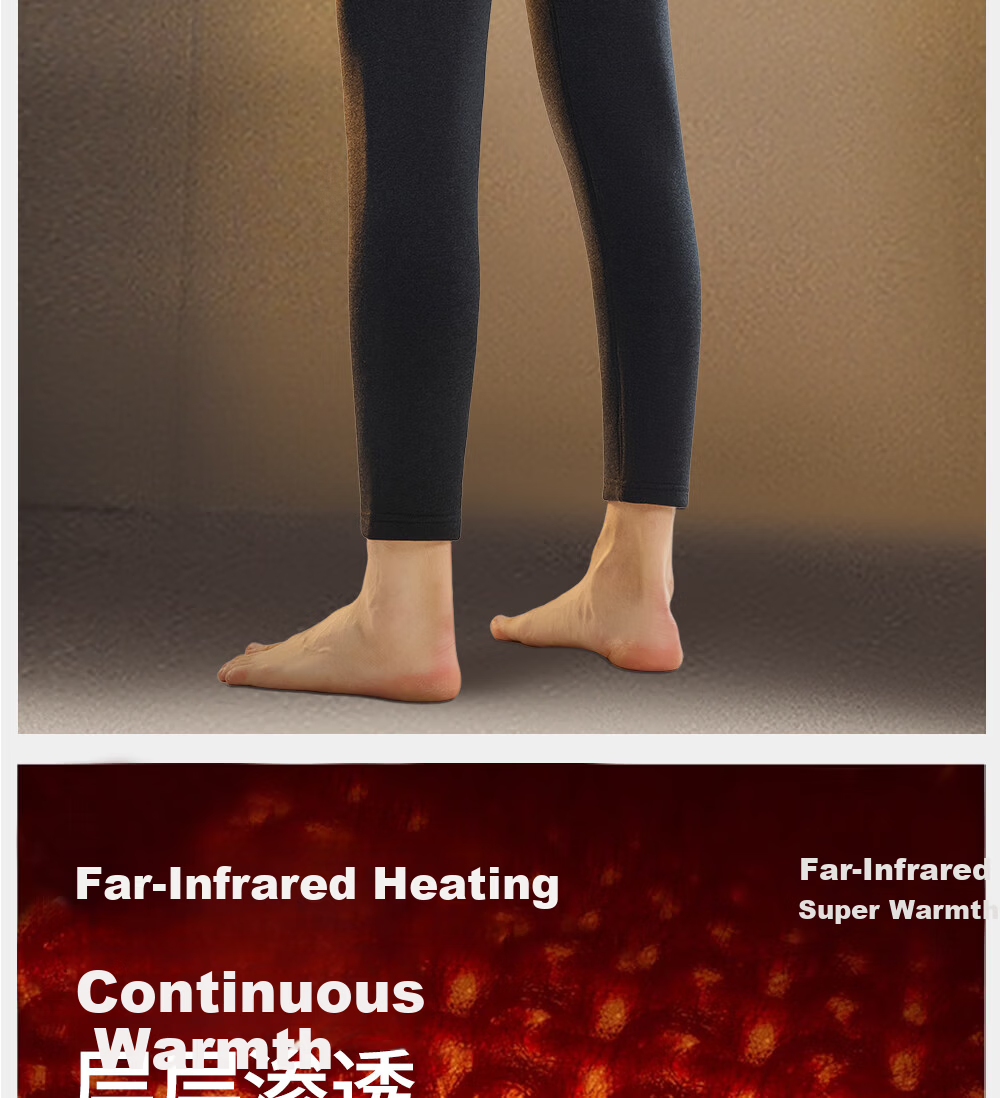 Modal 380g Men's Thermal Wool Silk Thickened Autumn Winter Fleece Lined Base Layer Pants 10