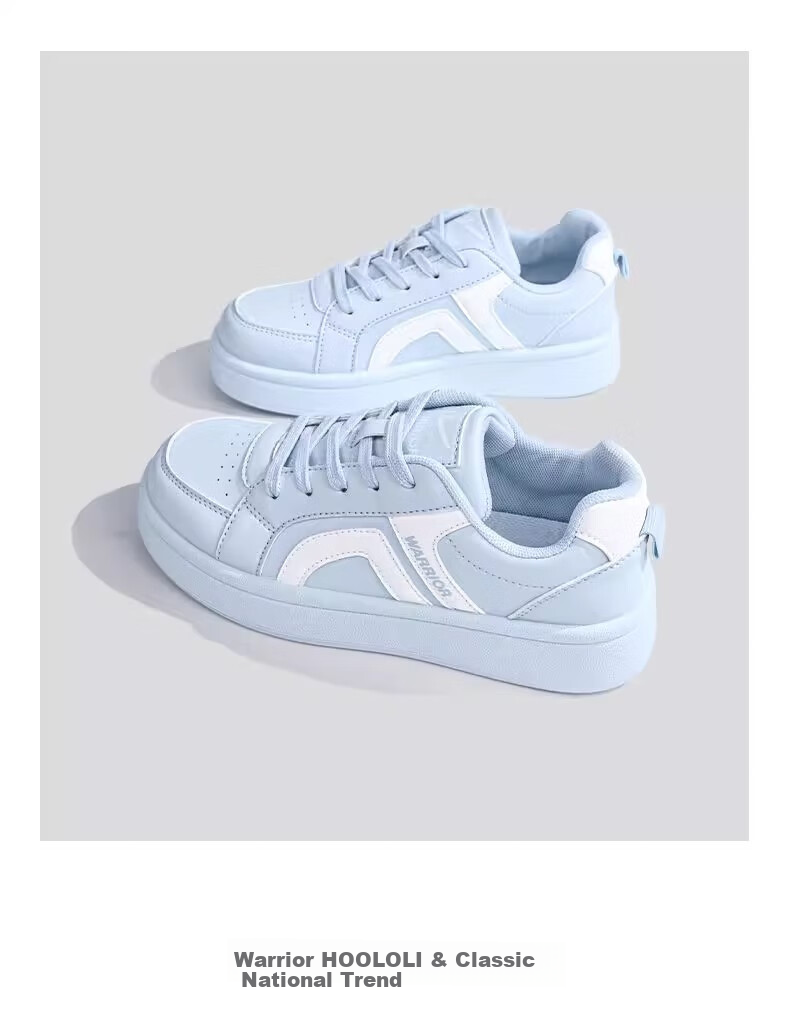 Warrior Women's Shoes, Women's Training Shoes, New Spring 2026 Leather Sneakers, Thick-Soled Heightening Versatile Casual Student Sports Shoes 2