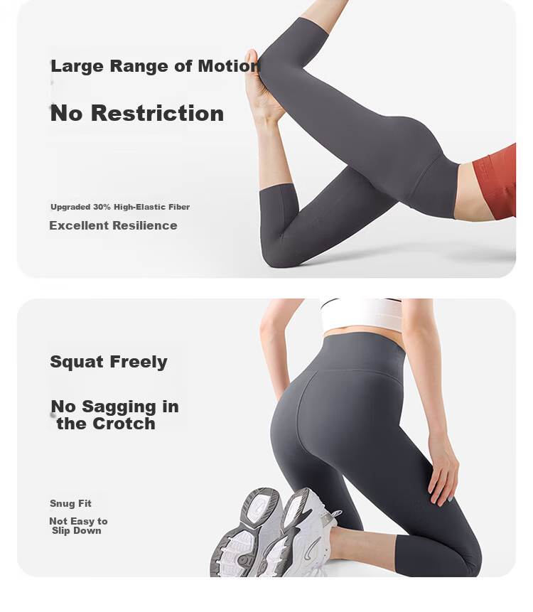 Urban Beauty High-Waist Elastic Slimming Nine-Point Sharkskin Leggings Summer Thin Yoga Pants Gray XL 7