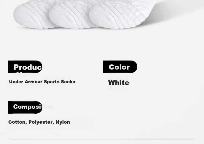 Under Armour Socks [3 Pairs] Basketball Badminton Sports Socks Unisex Running Breathable Ankle Anti-Odor Thickened Terry Cotton Socks 29