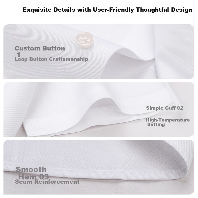 FIRS DP Non-Iron Pocket Edition Men's Short Sleeve Shirt Pure Cotton Summer High-End Business Formal White 40