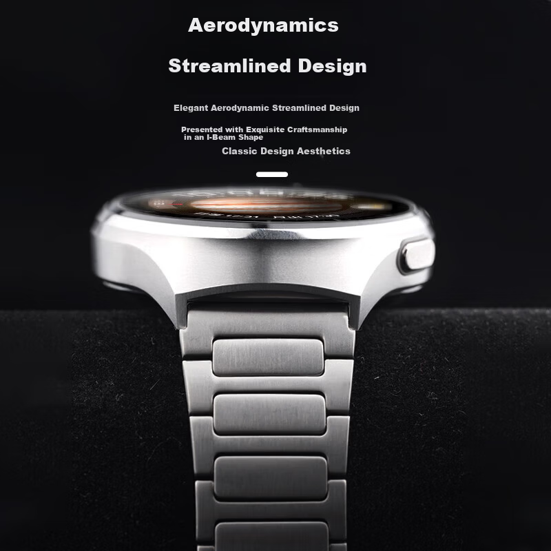 Watchbond Compatible Huawei Watch4 Pro Mars Pure Titanium Full Metal Strap for Watch5/GT6 Pro/5 Pro/Buds2/1 Men's Business Alloy Strap 3