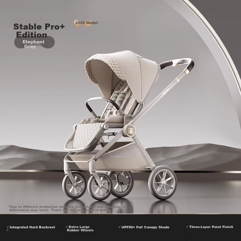 Hakada Miaoling Baby Stroller Newborn Reversible High Landscape Convertible Lightweight Baby Car Elephant Gray Pro+