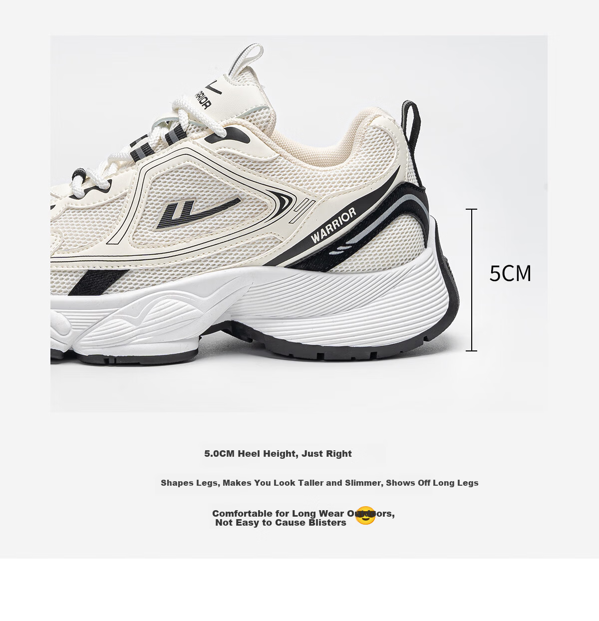 Huili Women's Shoes Spring Trendy Dad Shoes Versatile Casual Shoes for Female Students Thick-Soled Height-Increasing Shoes 2888 White-Black Size 36 8