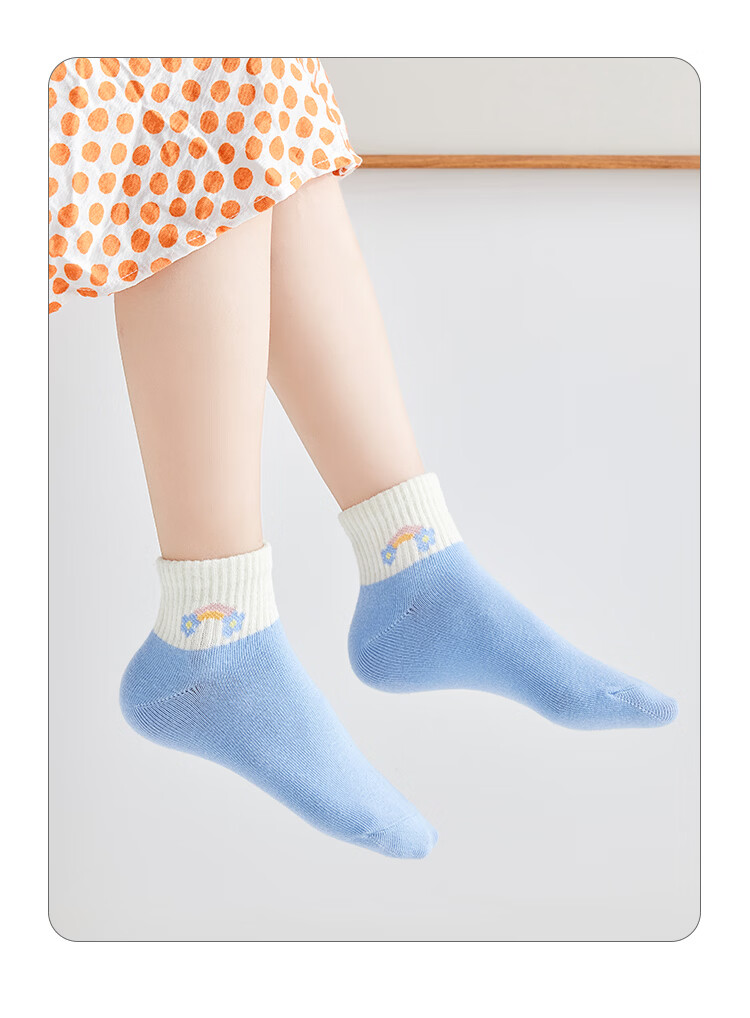 MiiOW Children's Socks for Girls, [Soft And Comfortable Cotton + Versatile], Mid-Calf Socks, Casual Cotton Socks for Baby Girls in Puberty 21