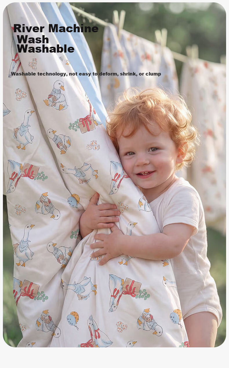 KUB Baby Cooling Quilt Children's Summer Quilt Baby Air Conditioning Quilt Antibacterial Baby Blanket - White Goose Light Dance 120*150cm 13