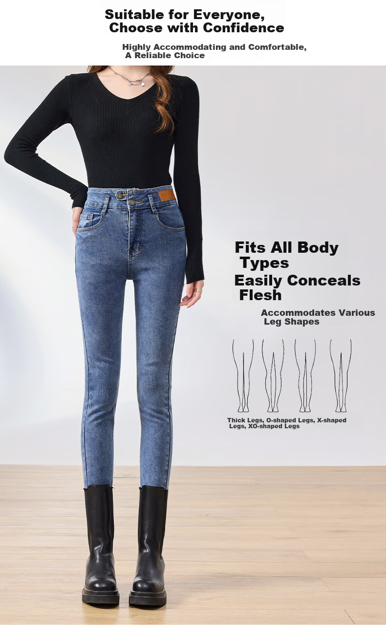 LangSha Women's High-Waist Skinny Stretch Denim Jeans Spring Autumn Slim Fit Pencil Pants 12
