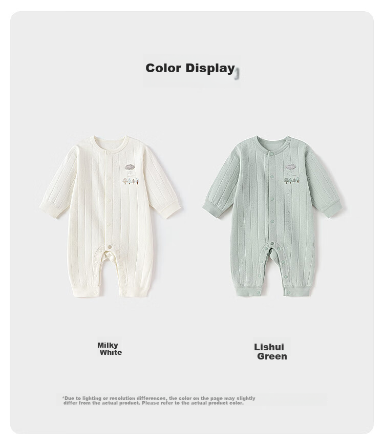 Babylove Baby Romper Spring and Autumn Unisex A-Class Pure Cotton Long Sleeve Jumpsuit Double-Layer Jacquard Breathable Crawling Suit 11