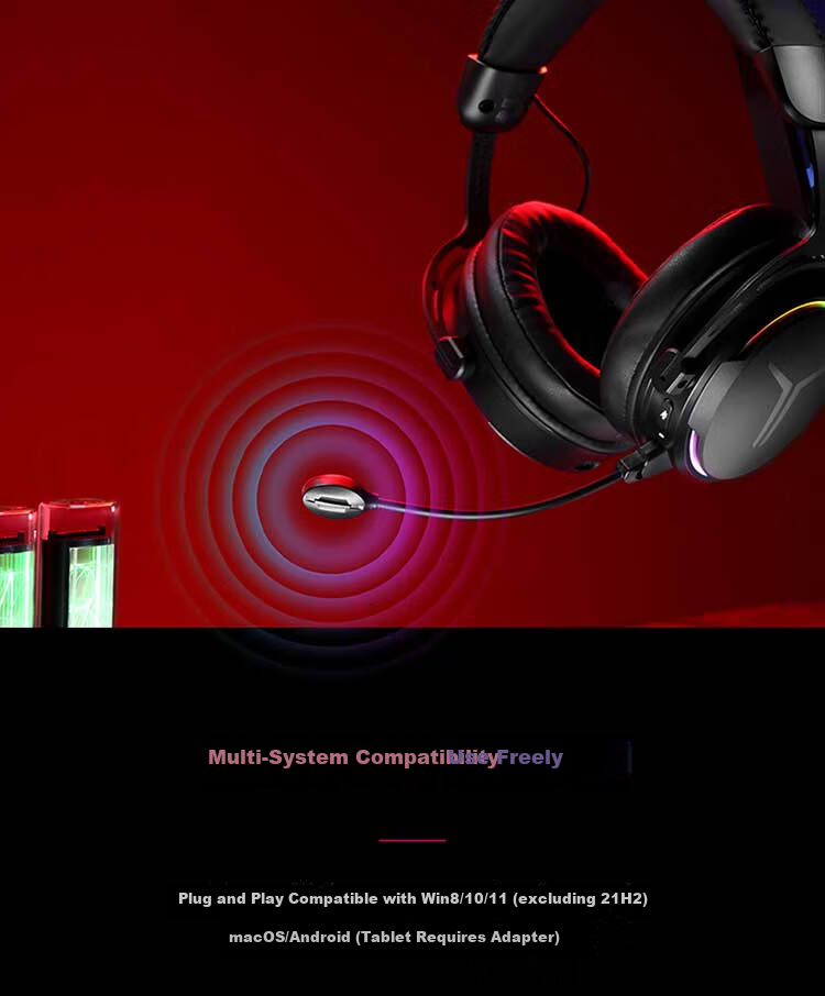 Lenovo Legion Y370 Wireless Bluetooth Gaming Headset 2.4G Wired Wireless Bluetooth Tri-Mode Over-Ear Gaming Headphones for PC LOL Black Myth PUBG Delta 9
