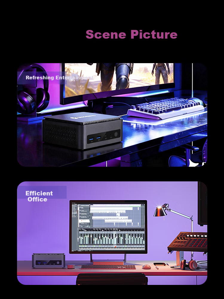 MECHREVO iMini E300 High-Performance Mini Desktop Computer Business PC (R7-7445H 16GB 512GB SSD) Supports Xiaolongxia 12