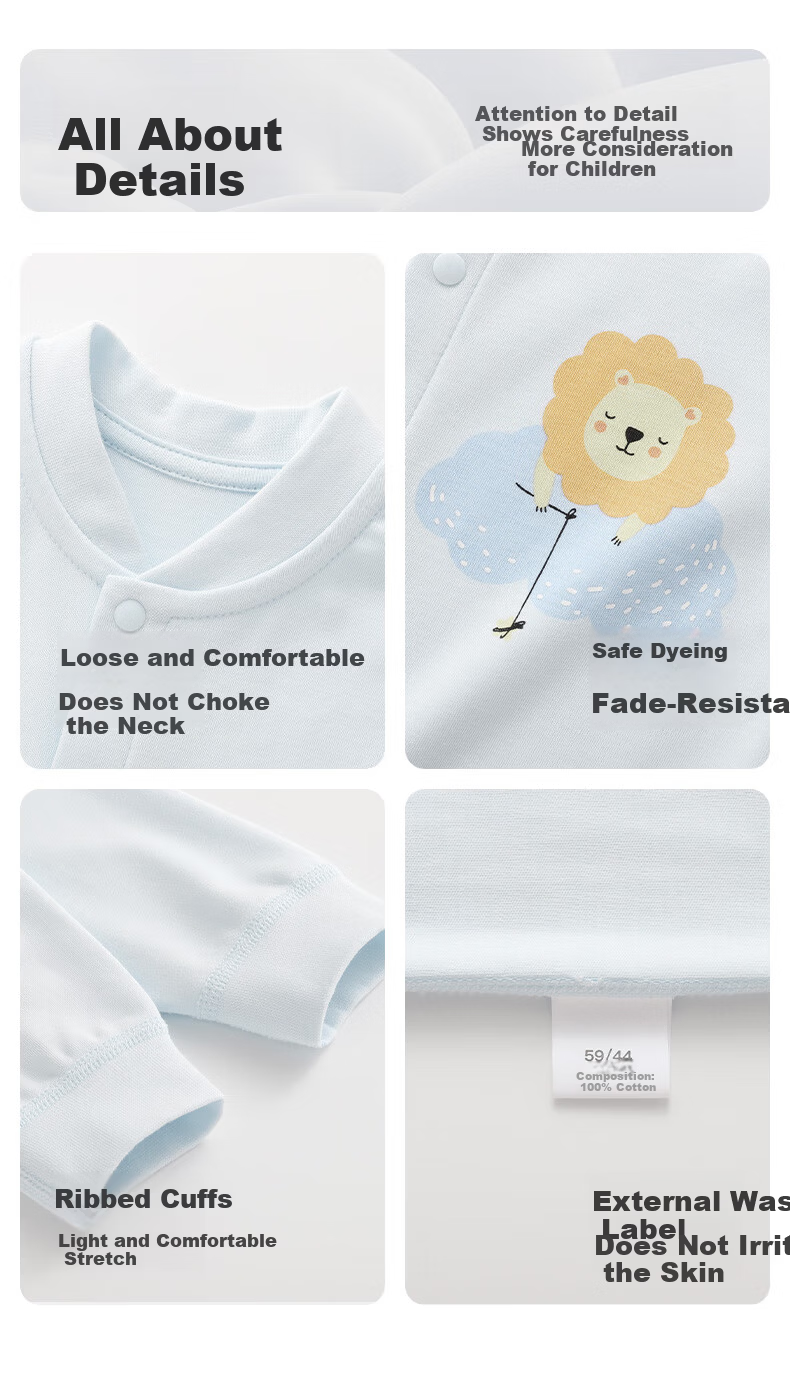 Shubeiyi 2-Pack Baby Clothes Full Moon Newborn Romper First Birthday Infant Crawling Suit Spring Summer Cotton Blue Size 59 7