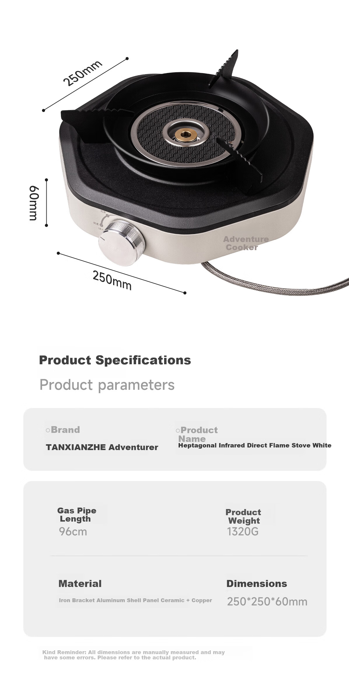 TAN XIAN ZHE Outdoor Split Cassette Stove Camping Stove Infrared Magnetic Stove Portable Outdoor Tea Boiling Cooker 13