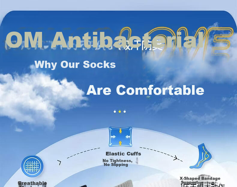 361° Authentic Socks New Odor-Resistant Cotton Socks Sweat-Absorbing Running Sports Casual Knee-High Socks White - 6 Pairs One Size 3