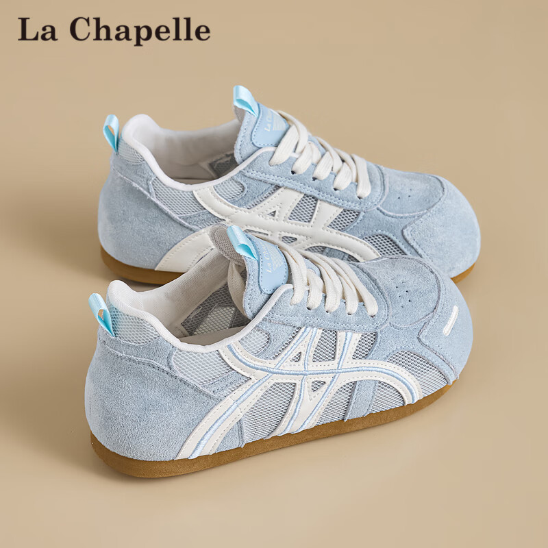 La Chapelle Women's Summer Casual Breathable Flat Comfortable Sneakers 727 Beige Purple Size 39