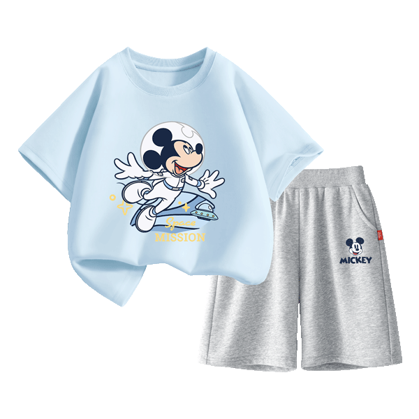 Disney Kids Summer Cotton Thin Boys Casual Loose Short Sleeve Set
