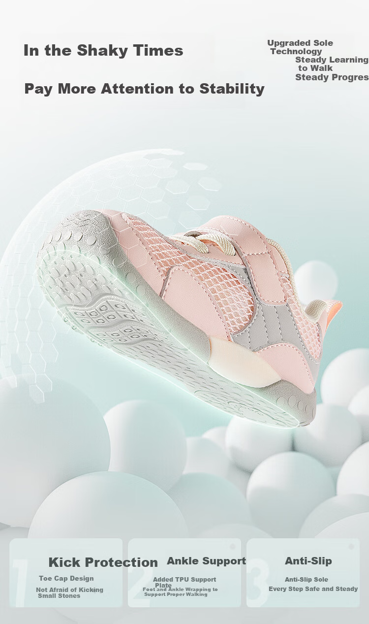 Balabala [balaOne] Toddler Baby First Walkers Infant Girls Shoes 2026 New Summer Steady Shoes 3