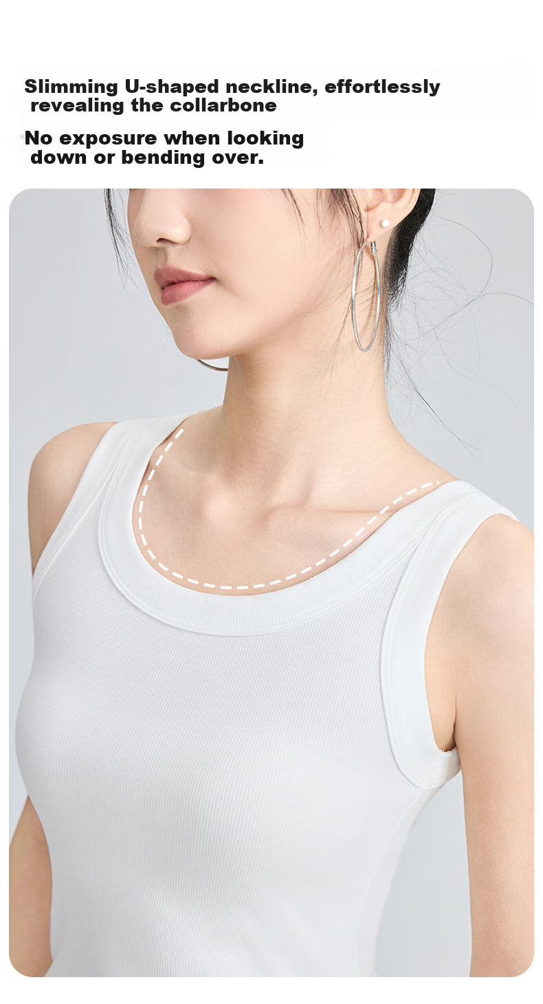 GUJIN Women's Round Neck Camisole Vest 2026 New Summer Slim Fit Sleeveless Solid Color Base Shirt 4