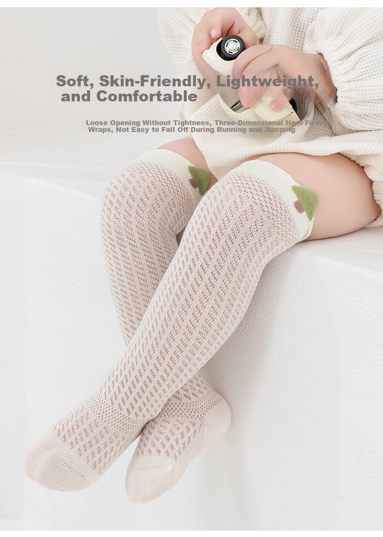 Five Cotton Children's Socks Summer Thin Mesh Socks Infant Baby Over-the-Knee Anti-Mosquito Socks 6