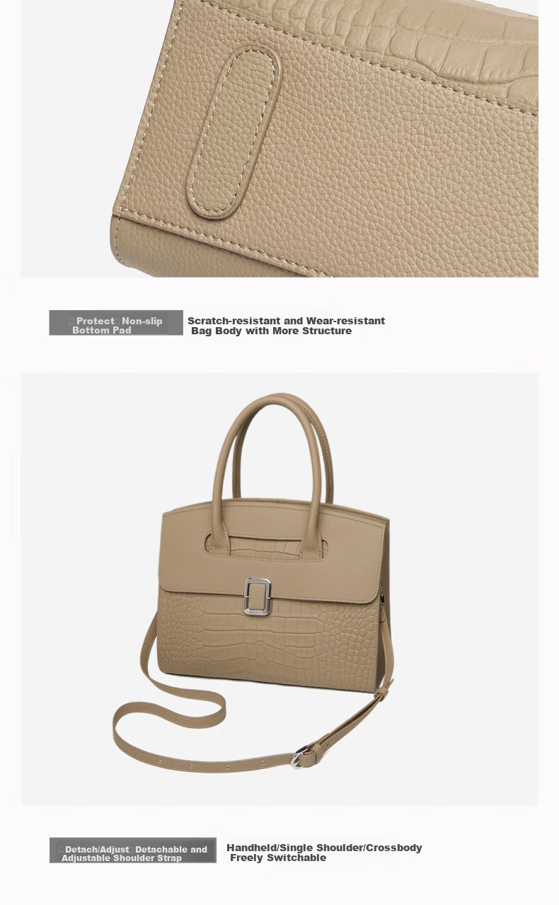 Zhur Women's Bag 2026 New Cowhide Handbag Fashion Large Capacity Ladies Bag 520 Gift for Wife 7