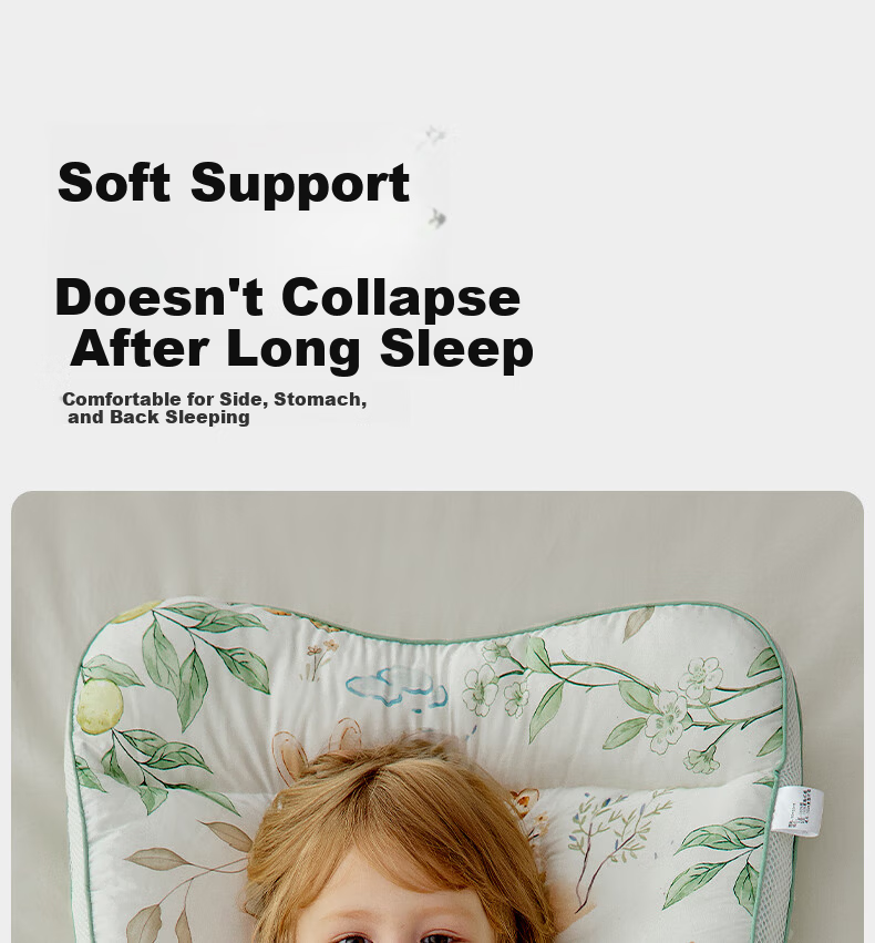 OUYUN Baby Pillow 1-3 Years Old Children's Zoned Spine Protection Shaping Pillow Kindergarten Newborn Gift Castle 13