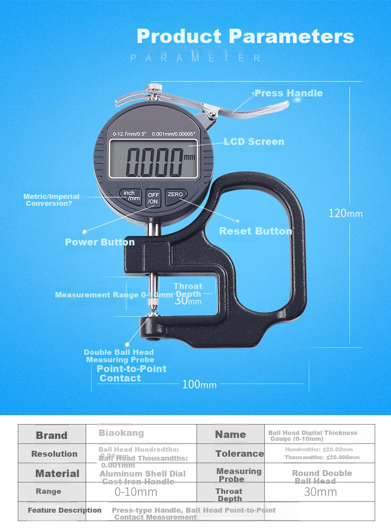 Biaokang Digital Caliper High Precision Thickness Gauge BK-328 3