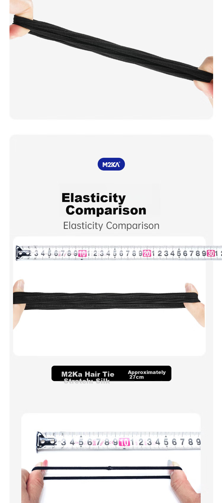 M2KA High Elastic Ponytail Hair Ties for Women, Gentle Hair Bands, Twill Towel Maillard Pattern, Pack of 5 6