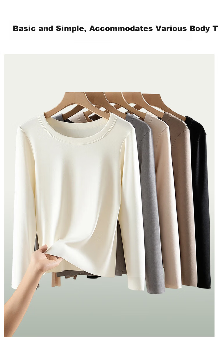Miiow Women's Wool Acrylic Acetate Thin Round Neck Slim Fit Long Sleeve Knit Top for Spring and Autumn 9
