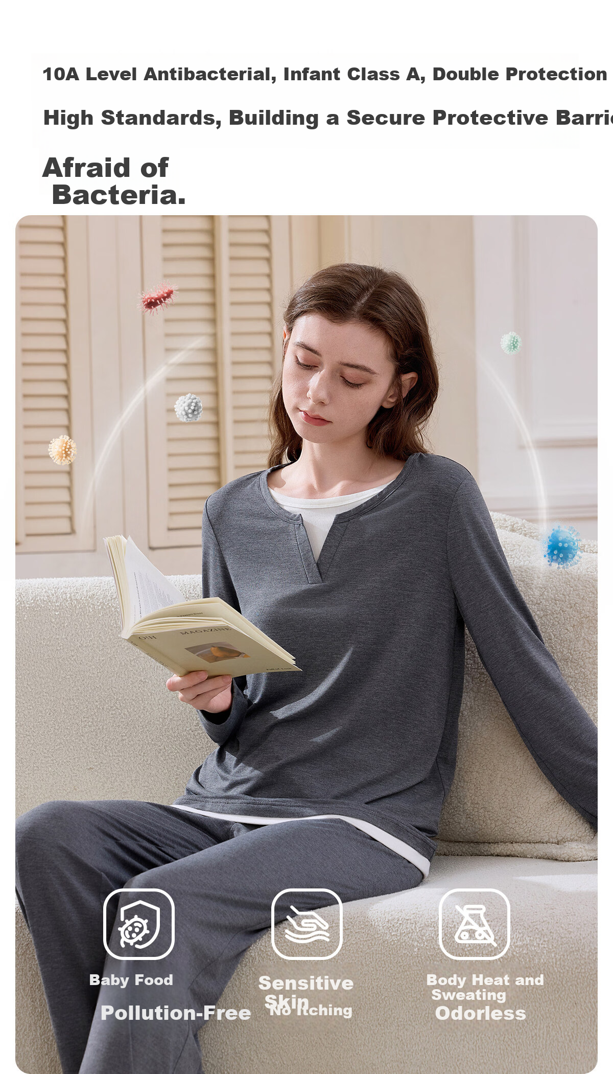 JOYNCLEON Bamboo Fiber Maternity Pajamas Spring Summer Nursing Postpartum Pregnancy L jyz204870 14
