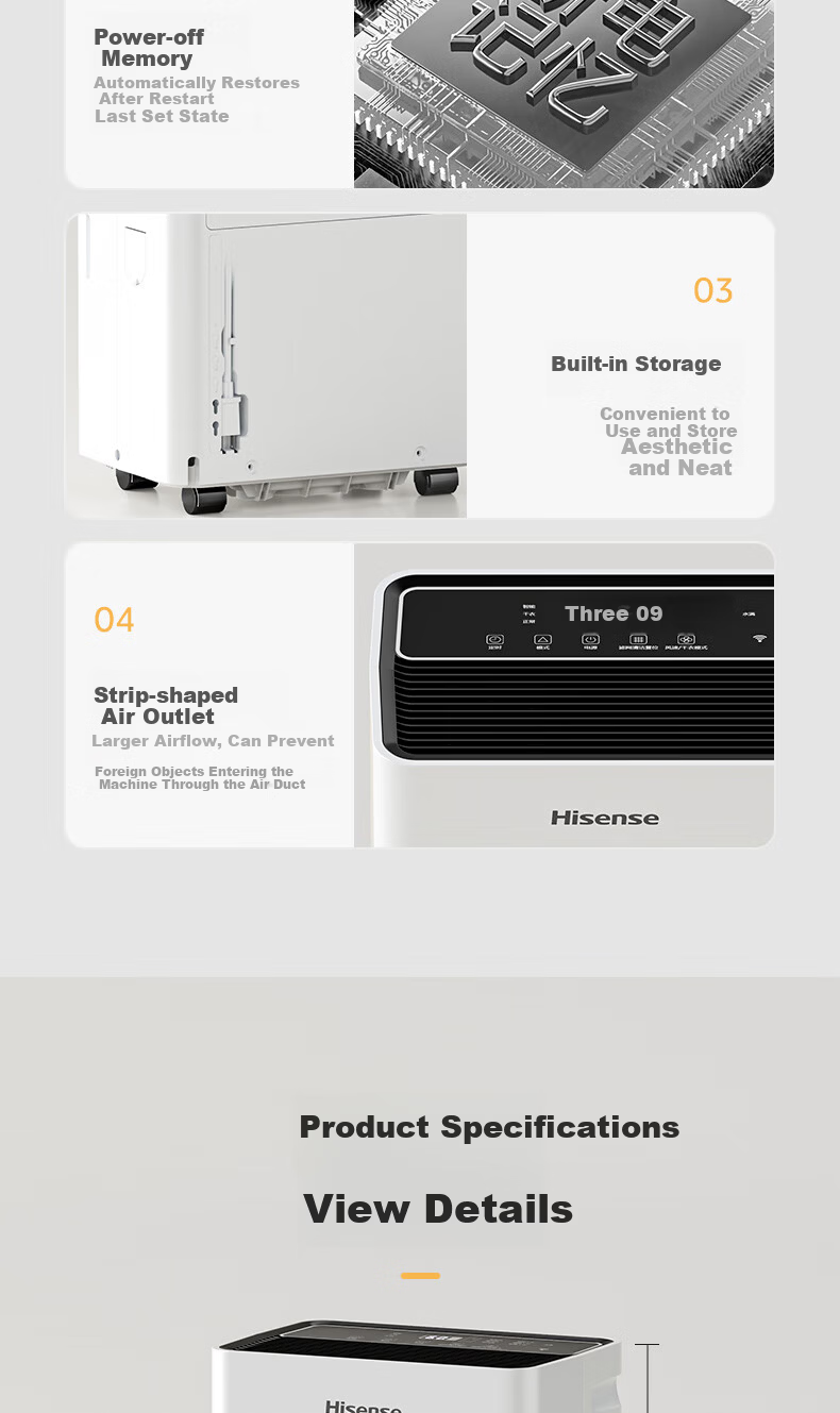 Hisense Dehumidifier 24L/Day 130㎡ Home Quiet Clothes Drying Dehumidifier WIFI Remote Control Large Area Bedroom CF24BD/UW 13