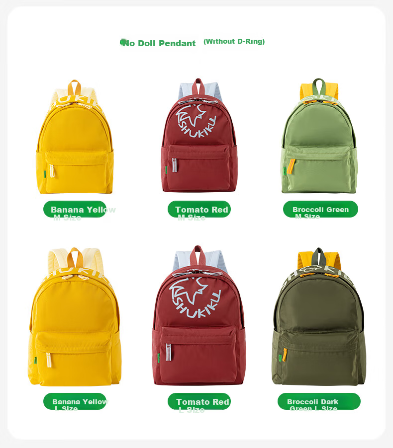 SHUKIKU Fruit and Vegetable Fashion Casual Travel Lightweight Backpack for University, High School, and Middle School Students Unisex Ultra-Light Carrot and Herbal M+ Size 23