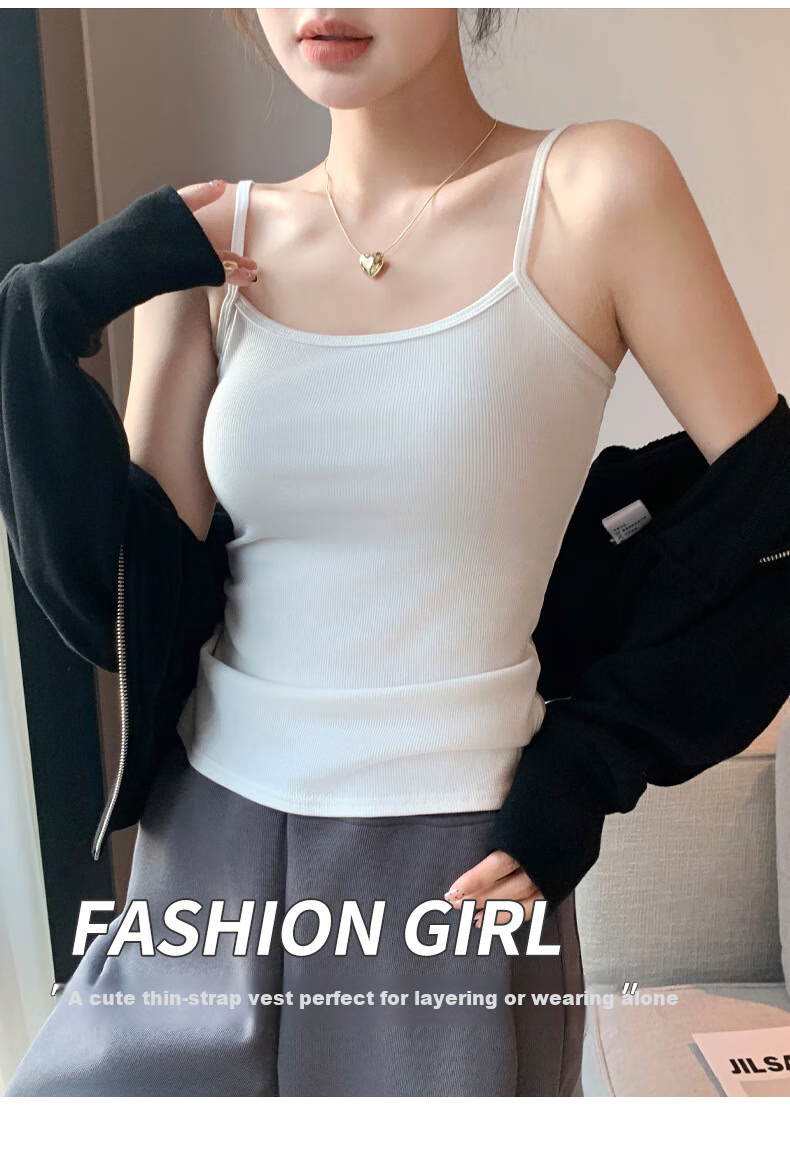 Langsha Women's Small Camisole Vest 2026 New Slim Fit Slimming Backless Sleeveless Thin Outerwear Basic Top 9