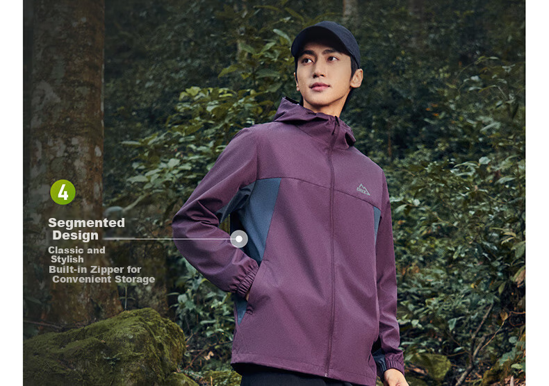 ERKE Men's Water-Repellent Hooded Sports Jacket 2026 New Breathable Outdoor Casual Windbreaker 18