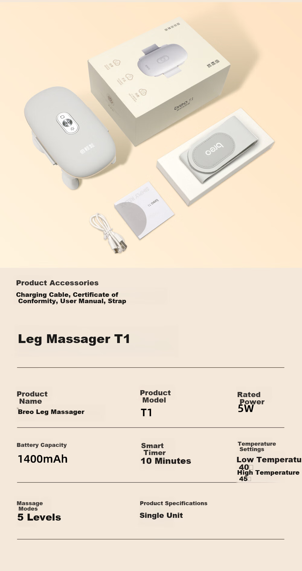 Breo Leg Massager T1 Calf Massager Slimming Leg Shaping Kneading Heat Therapy Calf Massager Muscle Warmer Gift for Parents and Girlfriend Birthday 15