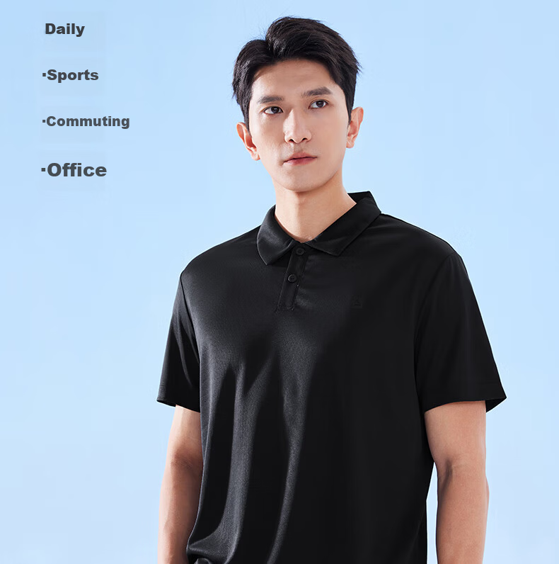 PEAK Polo Shirt for Men, Summer New Style, Sports Fitness Business Top, Breathable Casual T-Shirt, Loose Short Sleeve DF652241 41