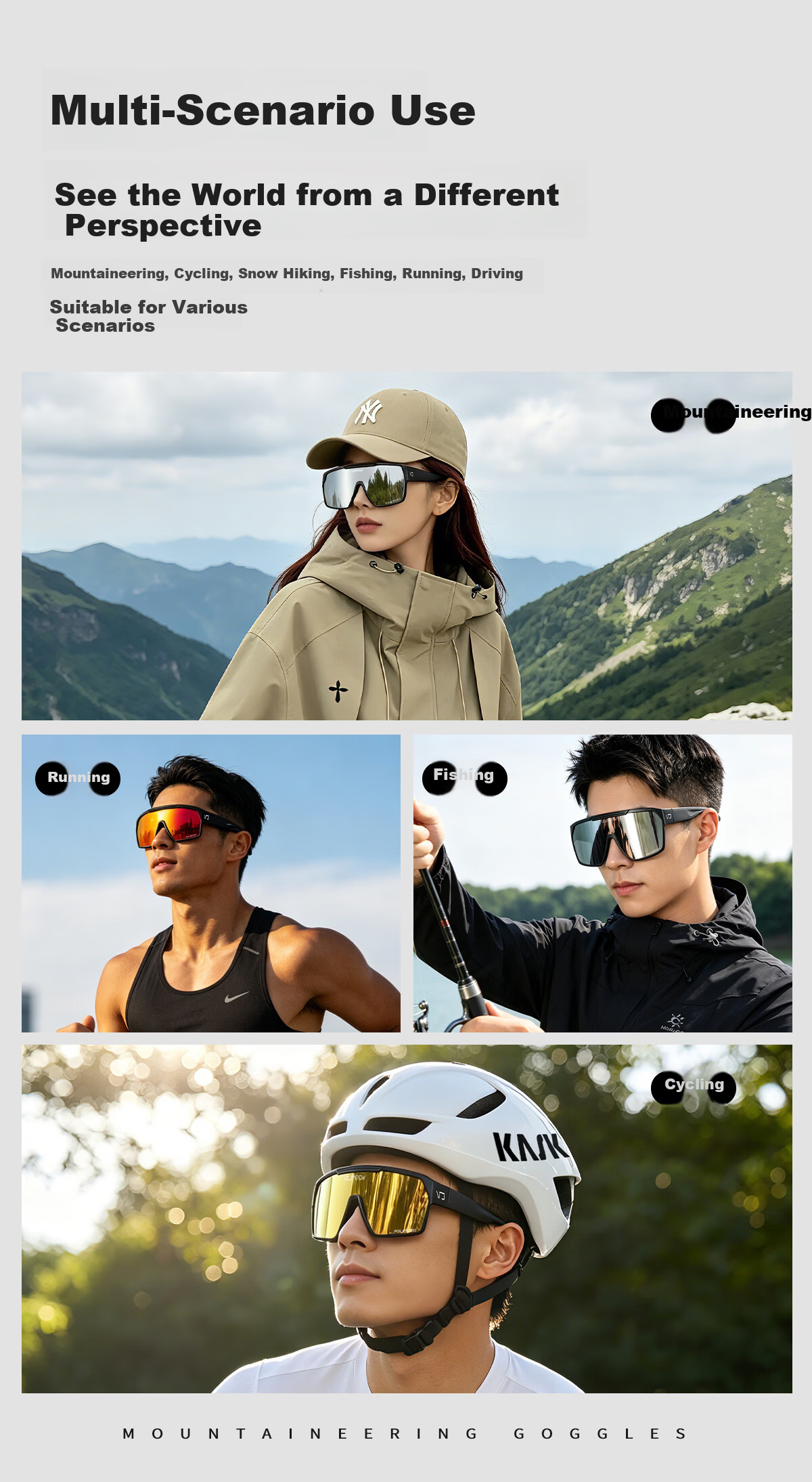 VOZAPOW Myopia Prescription Hiking Mountaineering Cycling Protective Polarized Sunglasses Fishing Driving Sunglasses 4