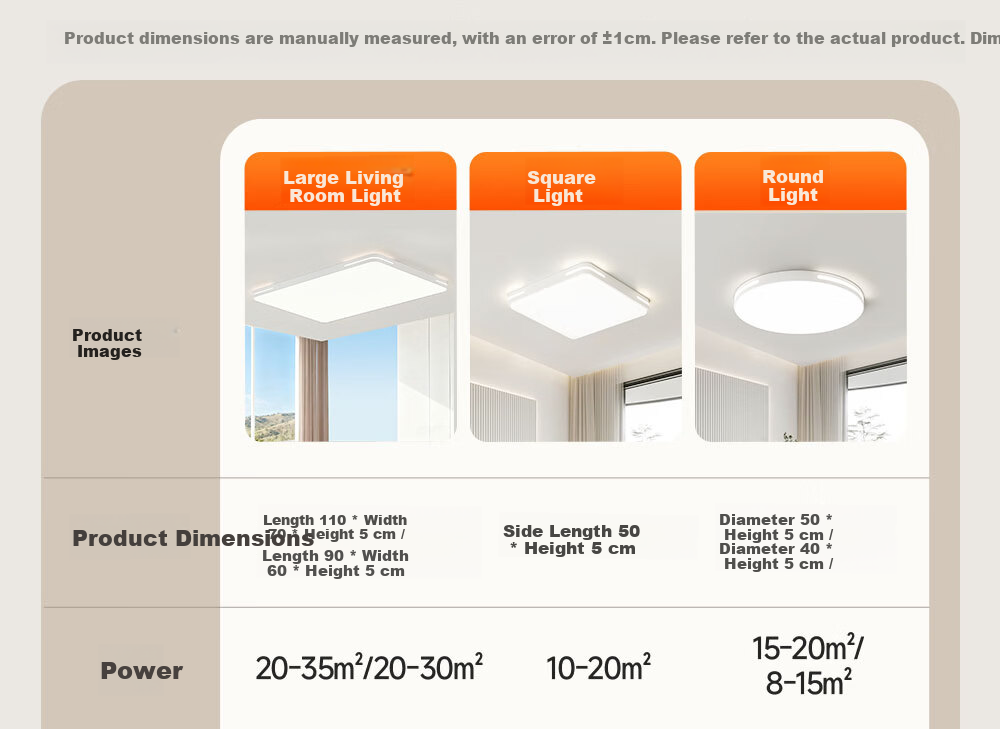 Kuka LED Ceiling Light Eye Protection PR Light Source Living Room Bedroom Lighting 40cm Round - Three Colors [Installation Included] 44