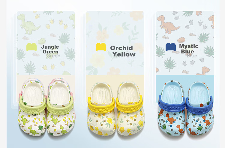 Mutong Baby Boys' Slippers Size 26 Summer Cartoon Printed Ventilated Shoes Girls' Outdoor Water Beach Shoes Jungle Green 130 4