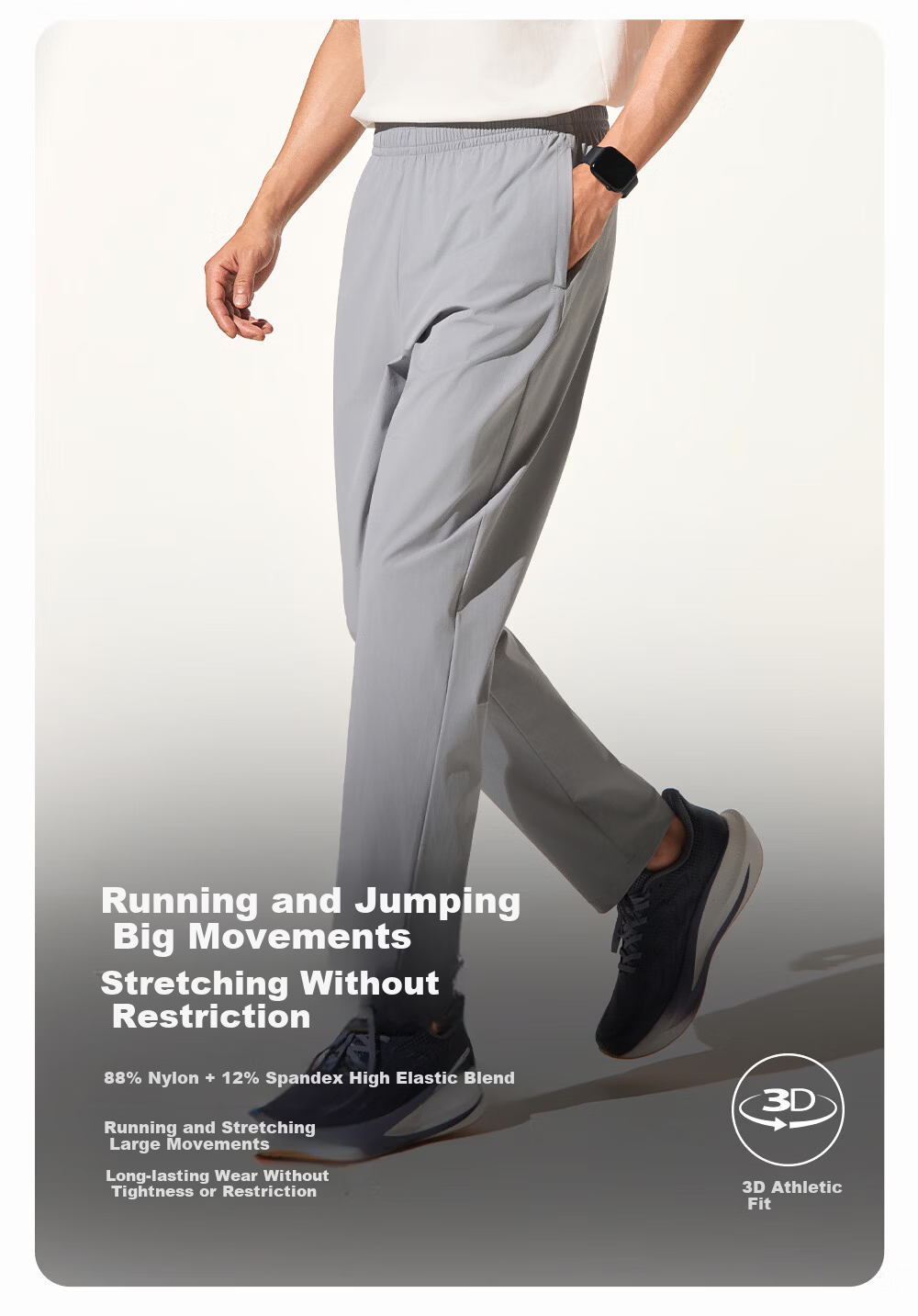 Bmai 26 New Men and Women Sports Pants Ice Thin Quick-Dry Running Training Breathable Woven Straight-Leg Pants for Men 5